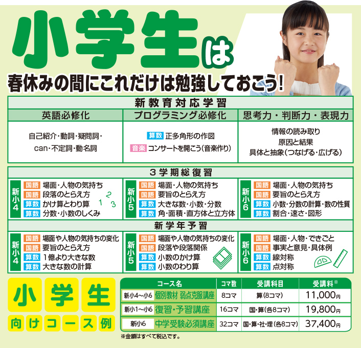 小学生は冬の間にこれだけは勉強しておこう！