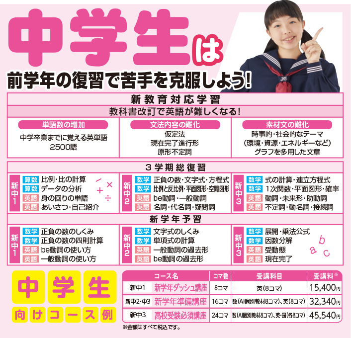 中学生は受験に向けて基礎学力を身につけよう！