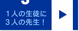 1人の生徒に3人の先生